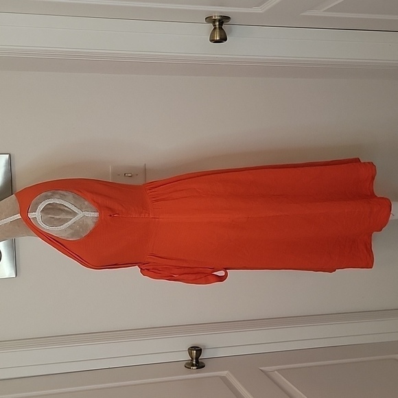 J Crew, Size 4 Elinor Dress, Orange / Reddish Poppy Color.  Sleeveless. EUC! - Picture 3 of 15